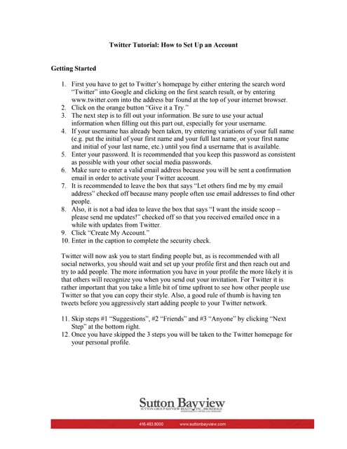 Twitter How To Set Up An Account