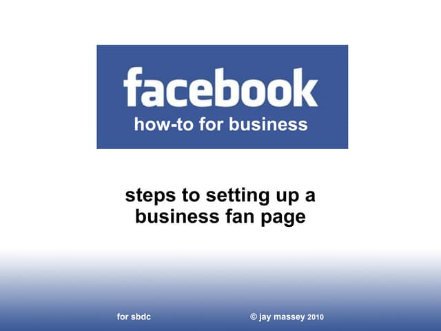 How To Set Up A Facebook Fan Page F...