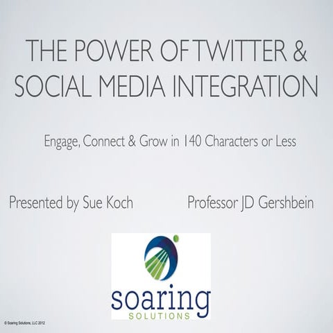 Social Media Presentation to IIT Graduate Class- Professor JD Gershbein