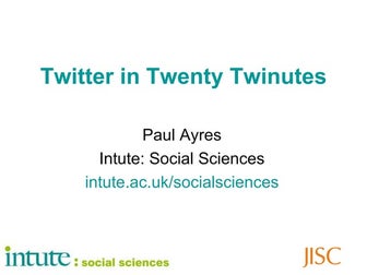 Twitter and Intute