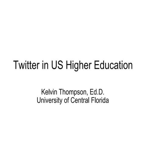 Twitter in US Higher Education Teaching