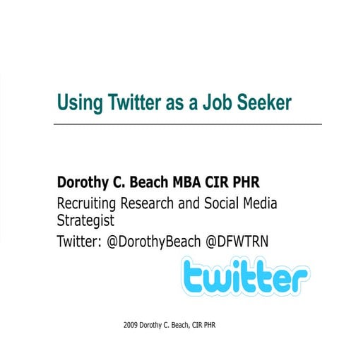 Twitter for Jobseekers 0509