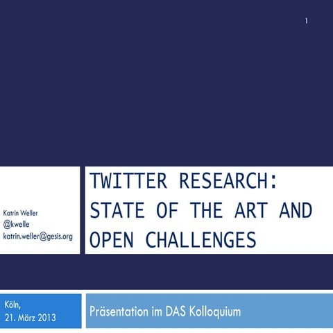 Twitter research overview