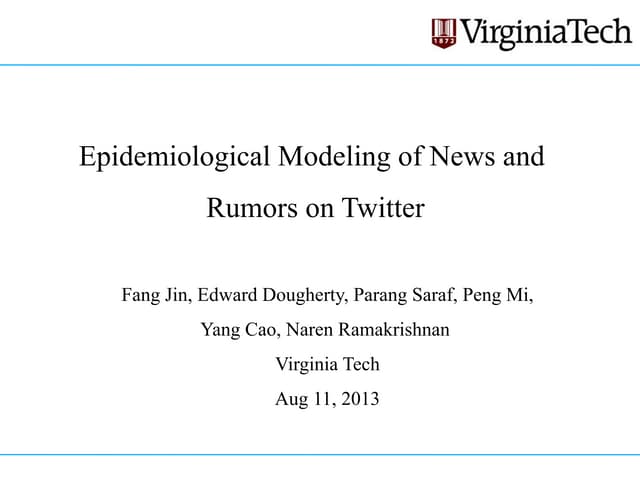 Slides: Epidemiological Modeling of...