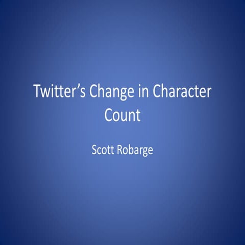 Twitter’s Change in Character Count