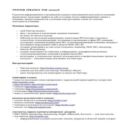 Twitter Strategy 2009