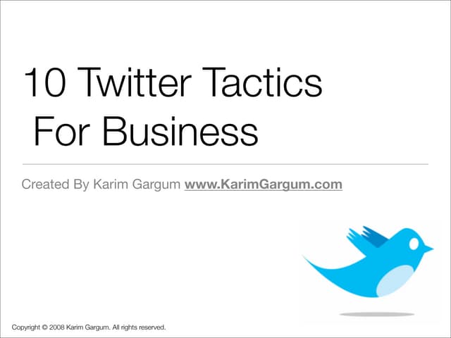 Twitter Tactics For Business