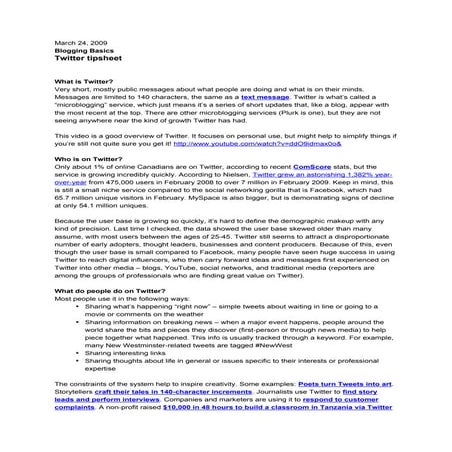 Twitter Tipsheet