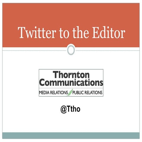 Twitter To The Editor