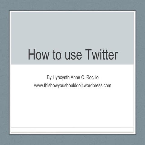 Twitter tutorial