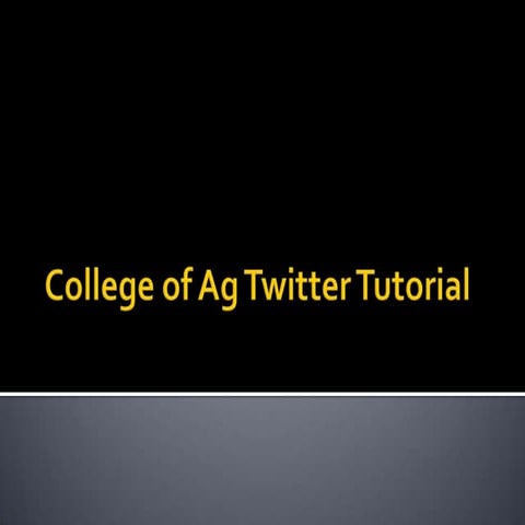 College of Agriculture Twitter Tutorial
