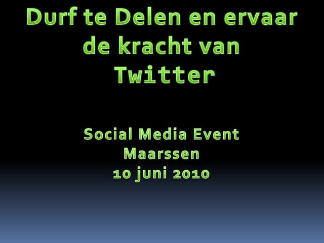 Twitterworkshop sme2010