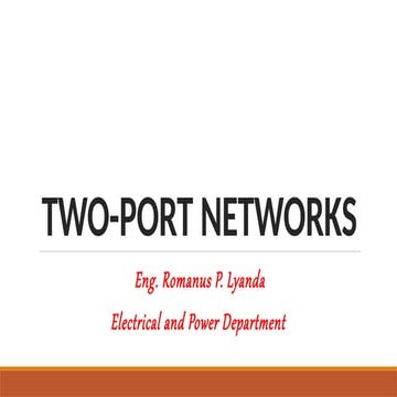 TWO - PORT NETWORK for Engineering .pptx