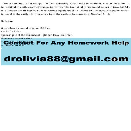 Two astronauts are 2.40 m apart in their spaceship. One speaks to the.pdf