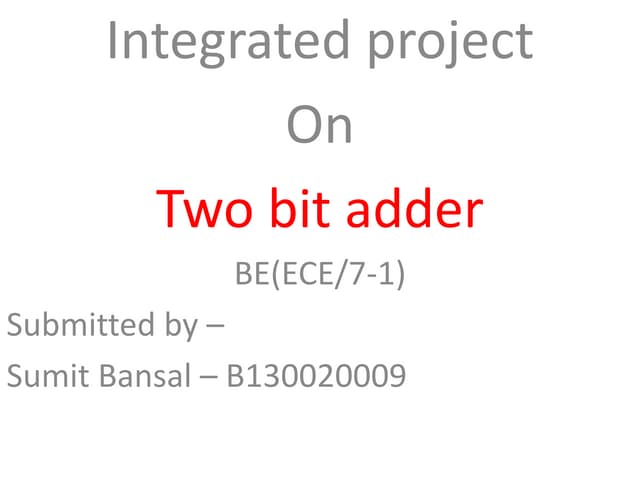 Two Bit Adder