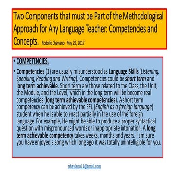 Two critical component for any EFL class