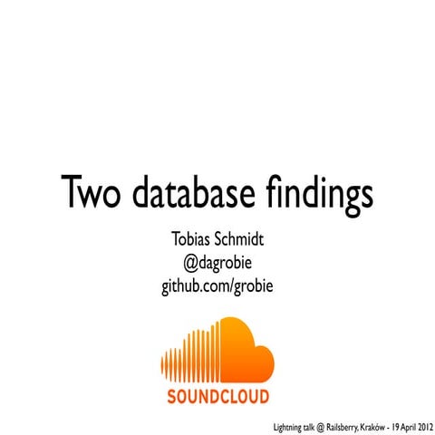 Two database findings