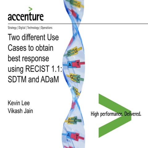 Two different use cases to obtain best response using recist 11   sdtm and a ...