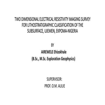 TWO DIMENSIONAL ELECTRICAL RESISTIVITY IMAGING SURVEY FOR LITHOSTRATIGRAPHIC....