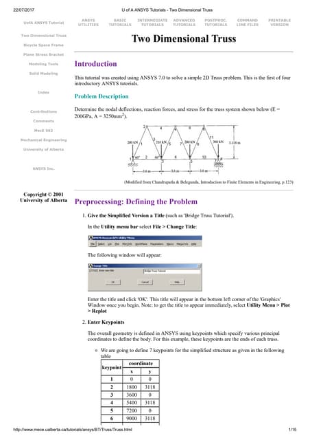 Two dimensional truss