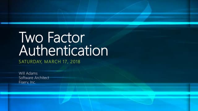 Two factor authentication 2018