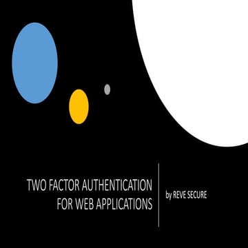 Two factor authentication solution: A mandatory requirement | PPTX