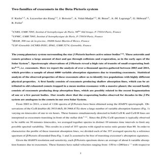 Two families of_exocomets_in_the_be...