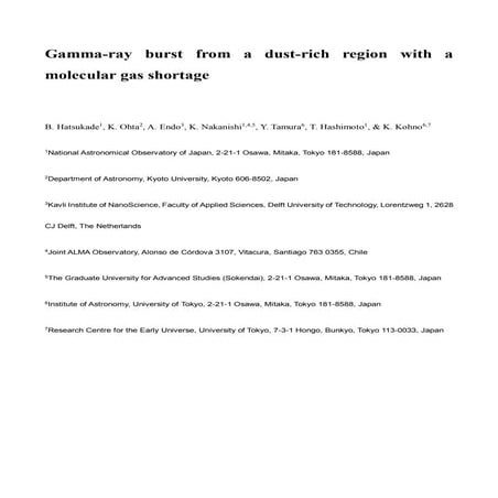Two gamma ray bursts from dusty regions with little molecular gas