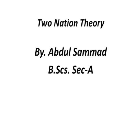 Two nation Theory