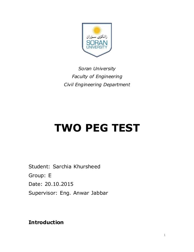 Two Peg Test Report