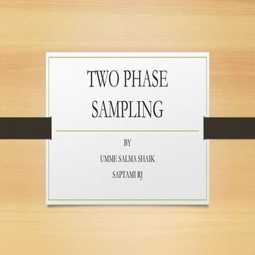 Two phase sampling | PPT
