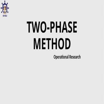 two phase methods operation research mba