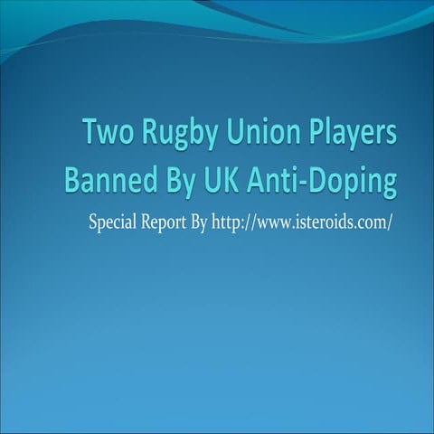 Doping Ban Of Amateur Rugby Union Player Doubled By CAS | PPT