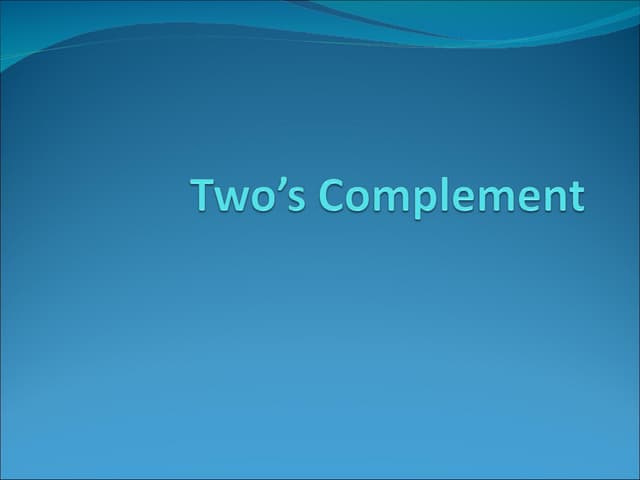 Two’s complement
