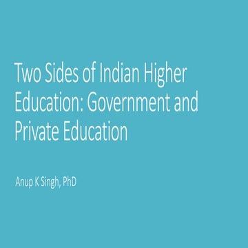Two sides of indian higher education: government and private education