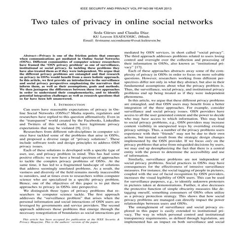 Two tales of privacy in online social networks