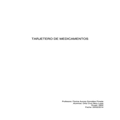 Tarjetero de medicamentos 