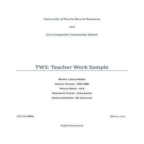 Tws e portfolio form
