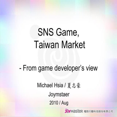 SNS Game,Taiwan Market