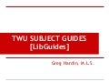 TWU LibGuides Subject Guides