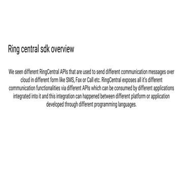 Ring central sdk overview