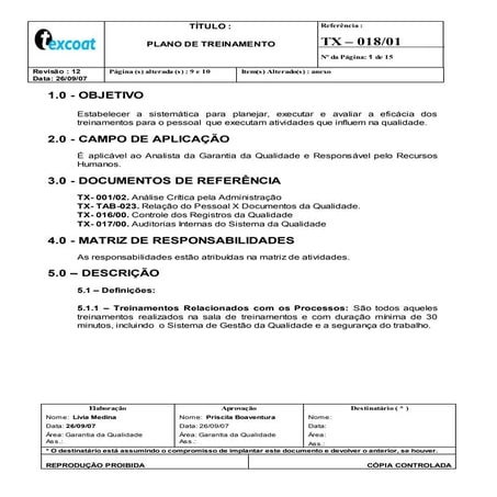 Tx 018-01 plano de treinamento