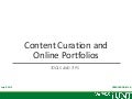 Content Curation and Online Portfolios: Tools and Tips