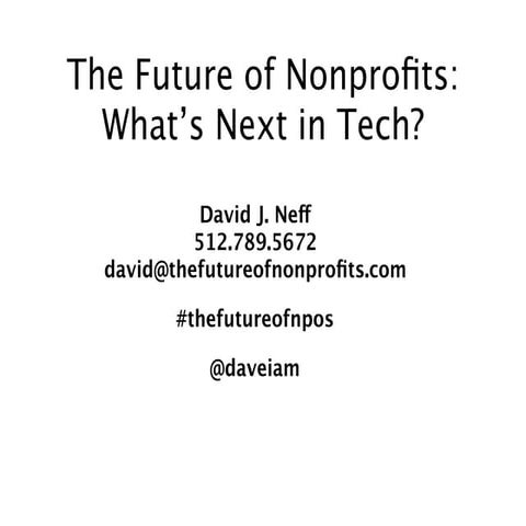 The Future of Nonprofit Technology