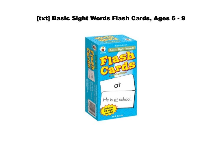 [PDF] Basic Sight Words Flash Cards, Ages 6 - 9