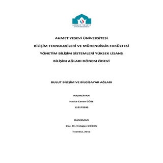 Bulut Bilişim ve Bilgisayar Ağları