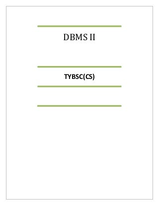 Tybsc cs dbms2 notes