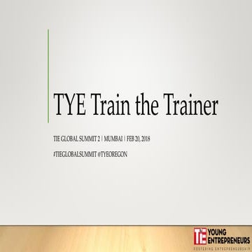 Tye TGS II 2018 Training Presentation
