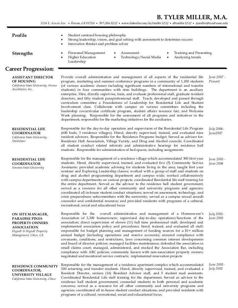 tyler miller 2013 resume resident advisor resumes