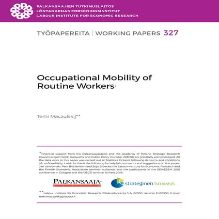Occupational Mobility of Routine Workers